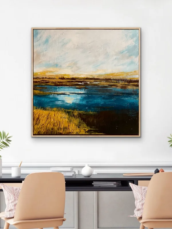 تابلوی نقاشی طبیعت گندم زار لوکس 80/80